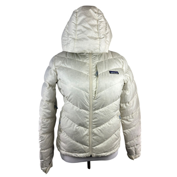 Patagonia Pipe Down Puffer Goose Insulated Coat Off White Women's Medium *Flawed - Picture 3 of 16